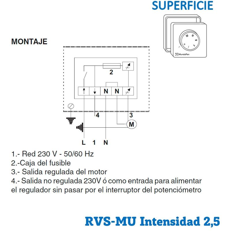 Potenciometro regulador de luz con Interruptor Transparente