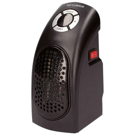 Calefactor de enchufe 400W calefactor cerámico Bajo consumo Calefactor baño Calefactor eléctrico Calefactor pequeño Negro Negro (1/5)