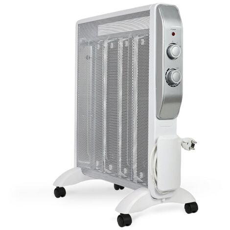 Radiador de mica 2000W Estufa de mica blanco Radiador de mica bajo consumo  Silencioso calefactor de