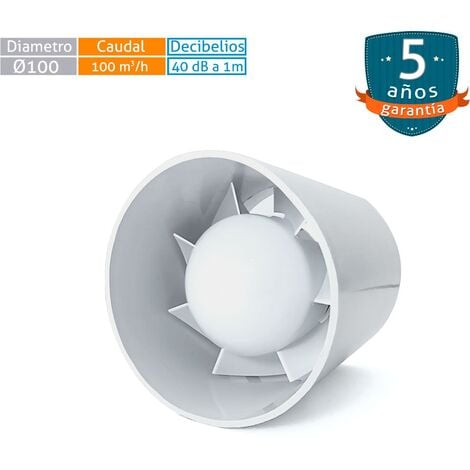 Extractor Tubular en Línea para Interior de Conducto Diámetro 100  Bricoprofesional