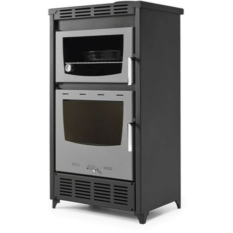 Estufa de leña con ventilador modelo K 18,08Kw  Chimenea de leña moderna para salón o cocina  Estufa de leña con horno