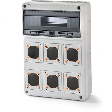 Caja industrial 16 módulos 6 tomas 500x320x155 IP65 Famatel 3962