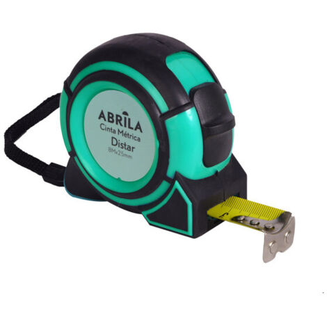 Cinta Metrica Distar 8mx25mm Negro y verde con bloqueo enganche Magnetico clip y Asa (1/3)