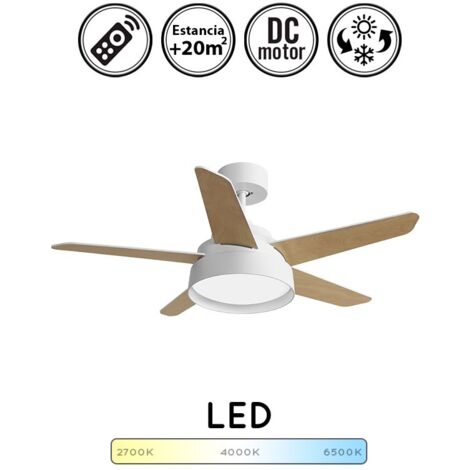 FABRILAMP Ventilador 25w Dc Blanco Lebeche 5 Aspas Rev. Blanca/haya 6 Vel. 3000-4000-6000k 132d Remoto,memoria Y Temporizador (1/4)
