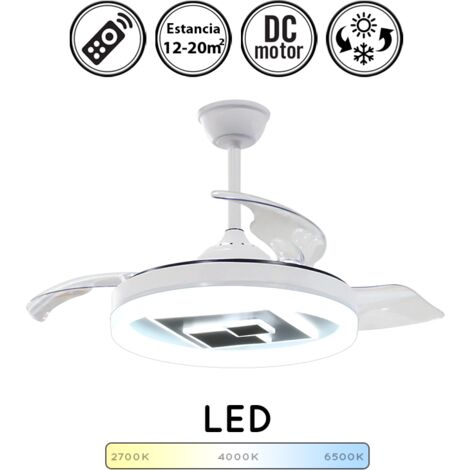 Ventilador de techo con luz silencioso DC con mando Fashion blanco 107 cm invierno-verano color luz regulable (1/5)