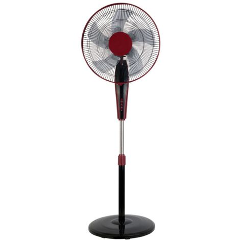 Ventilador de pie silencioso AC con mando Borlon negro-rojo 130 cm (1/3)