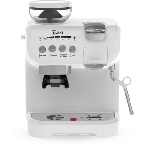 Cafetera Blanca Espumador de leche Cafetera automática con molinillo Espreso y capsulas compatible nespresso dolce gusto (1/5)