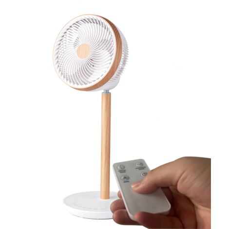 Ventilador de pie Colibrí motor DC 25W blanco madera