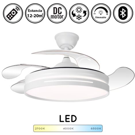 Ventilador de techo con luz silencioso DC con mandoOne blanco 107 cm invierno-verano color luz regulable (1/5)