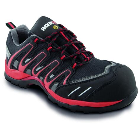 Zapato de seguridad Trail rojo S1P Negro 41 Negro 41 (1/3)