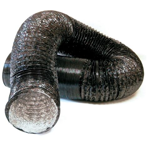 Tubo flexible aluminio PVC negro para ventilacion y climatizacion Negro Ø100