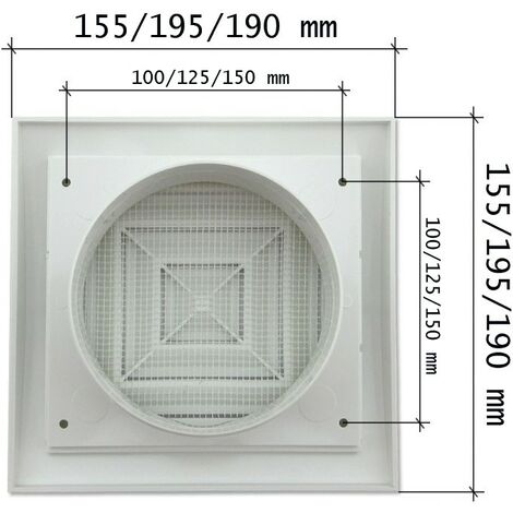 Rejilla de ventilación redonda Tubpla (120 mm, Blanco)