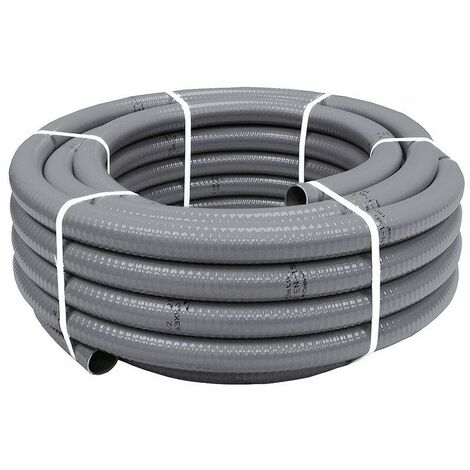 Hidrotubo PVC reforzado para desagüe aire acondicionado Gris Ø13/16