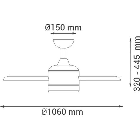 Sulion Ventilador de techo de madera natural, para exterior ip44