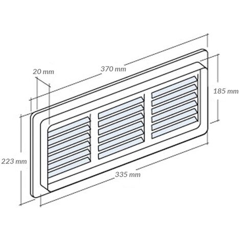 Rejilla ventilación de plástico 370x223 mm con malla anti insectos
