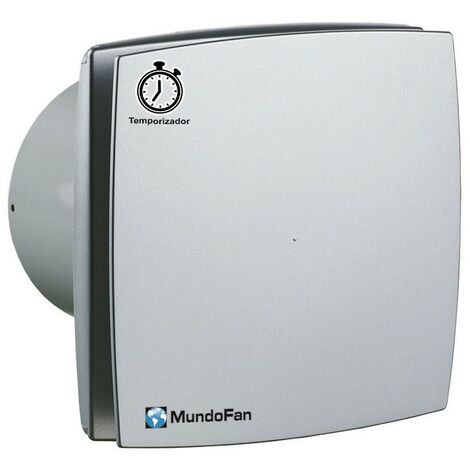 Extractor de baño decorativo temporizado plata mate Aludecor-mu Plata 150mm Plata 150mm