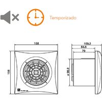 Extractor de baño con temporizador S&P Silent-100 CRZ - Blanco