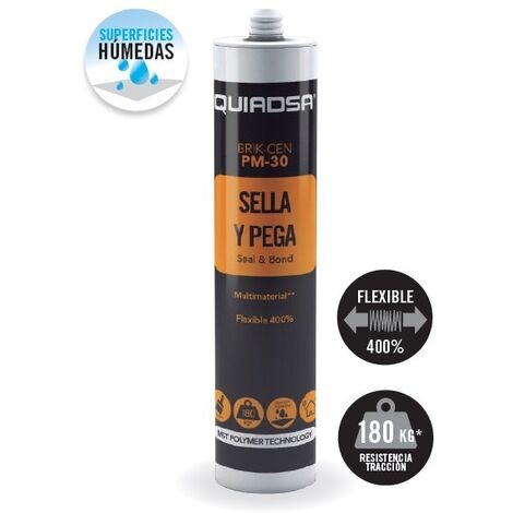 Sellado y pegado elástico resistente BRIK-CEN PM-30 BLANCO QUIADSA 52503233 (1/4)