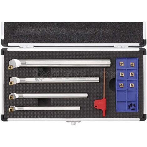 Fervi – Set de 5 útiles para interior – Portaherramientas SCLCR08/10/12/16 – Tornillo T8 Ø 2,5 mm – 10 plaquitas CCMT060204N – KISCLCR (1/2)