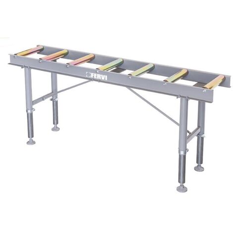 Transportador de rodillos regulable en altura 2000 x 450 mm Fervi R001/07 (1/3)