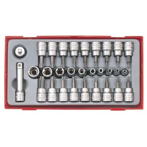 Juego de vasos TX, TPX y TX-E 1/4" y 3/8" de 30 piezas TENGTOOLS TTTX30