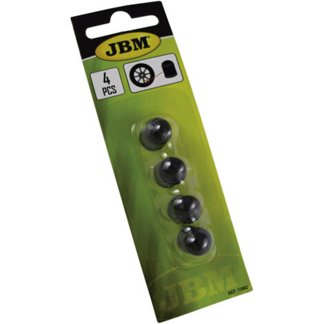Set de 4 tapones de plástico negros para válvulas neumático JBM (1/4)