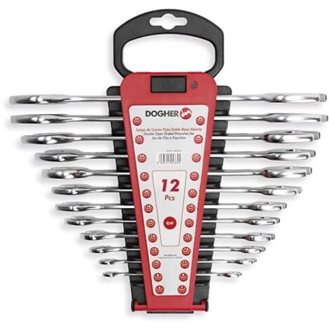 Juego con 12 llaves doble boca abierta  DOGHER 450-022