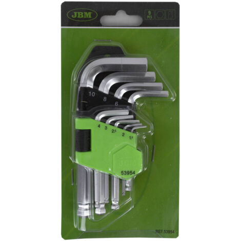 SET DE 9 LLAVES ALLEN CORTAS JBM 53954 (1/4)