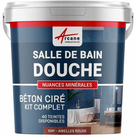 BETON CIRÉ: Kit BETONBESCHICHTUNG | KUNSTHARZ-BETON Badezimmer begehbare Dusche - Wasserdichte Beschichtung - Chinchilla-Grau-Beige - kit 10 m2 (2 couches)
