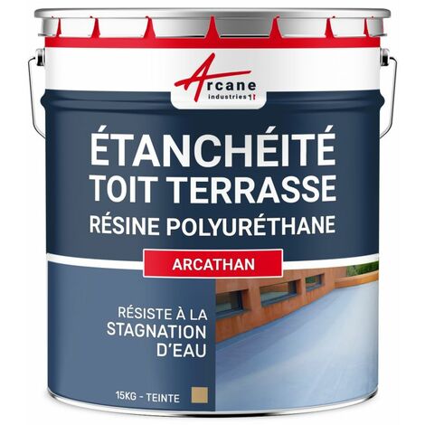 Membran Kunstharz Polyurethan - Abdichtende Flüssigfolie aus Polyurethan für Flachdächer und Dachterrassen - Balkonabdichtung Di - Beige RAL 1001 - 15 kg