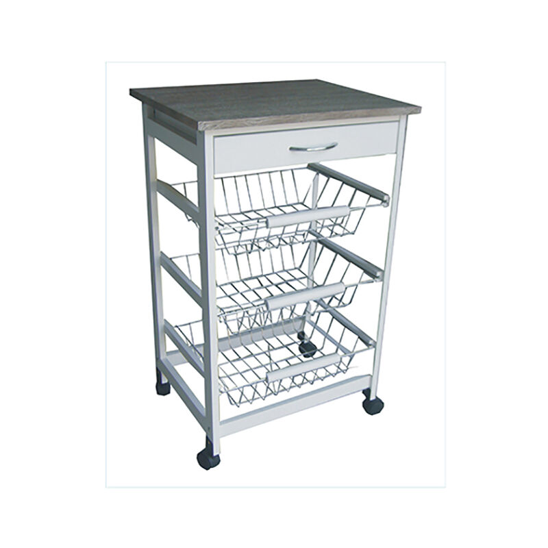 TETI CARRELLO PORTAFRUTTA 3 CESTI BIANCO