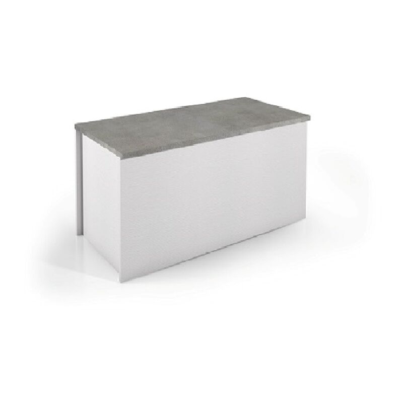 Baule contenitore multiuso polipropilene, Box portatutto, 100% Made in  Italy, cm 96x53h57, colore Grigio chiaro