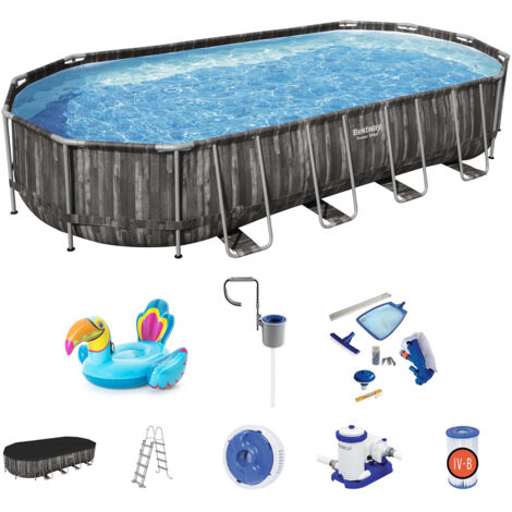 Bestway Power Steel Oval Pool Pack X X Cm Mit Filteranlage Reinigungsset Abdeckung