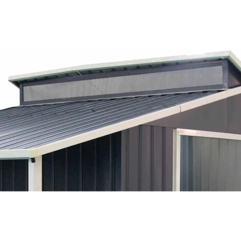 Gartenhaus aus Metall Gardiun Marlow mit Veranda 6,85 m² Außenfläche 355x193x237 cm Verzinkter Stahl Grau Anthrazit