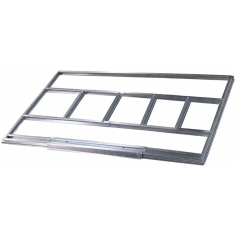 Gartenhaus aus Metall Gardiun Rutland 3,93 m² Außenfläche 142x277x184 cm Verzinkter Stahl Silver/Weiß