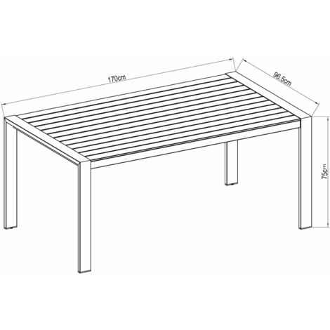 Gartentisch Chillvert Nápoles Aluminium 170x96,5x75 cm Beige