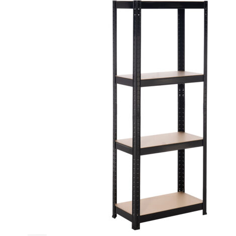 Metallregale CATTERHOUSE Hans Plus 60x30x148 cm Farbe Schwarz mit 4 verstellbaren Einlegeböden Trägt bis zu 240 kg