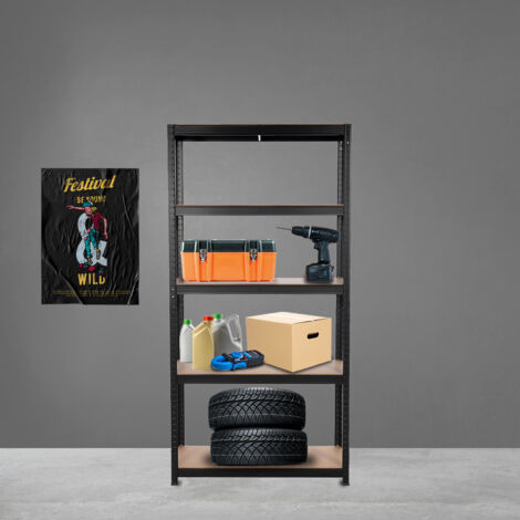 Étagère Charge Lourde Relaxdays - 180x90x60 Cm, Capacité 1060 Kg - Pour Garage, Cave, Atelier - Montage Sans Vis, étagères Réglables