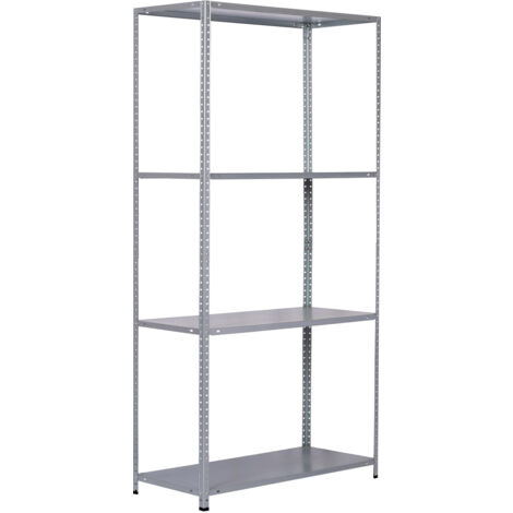 Étagère De Rangement Robuste CATTERHOUSE Klaus 4 Niveaux - 120x56x35x120 Cm, Charge Lourde 140 Kg, Cadre Acier Blanc