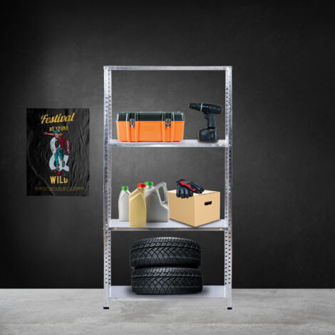 AKORD Scaffale Garage In Metallo Acciaio Zincato 5 Ripiani In Colore Legno Per Carichi Fino A 875kg 70x30x154 Cm 85018841