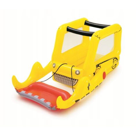 Bestway Inflatable Bulldozer Aufblasbarer Jumper mit 25 Spielbällen 198x105x84 cm Gelb mit Sicherheitsnetz