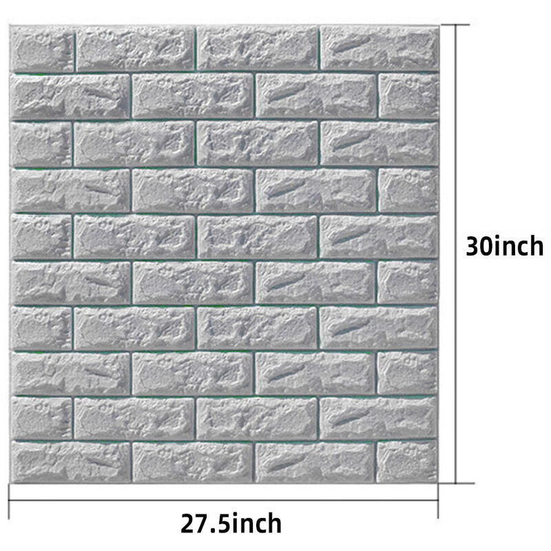 10PCS/SET 3D Tile Brick Wall Sticker Self-adhesive Waterproof Foam Panel HOME UK
