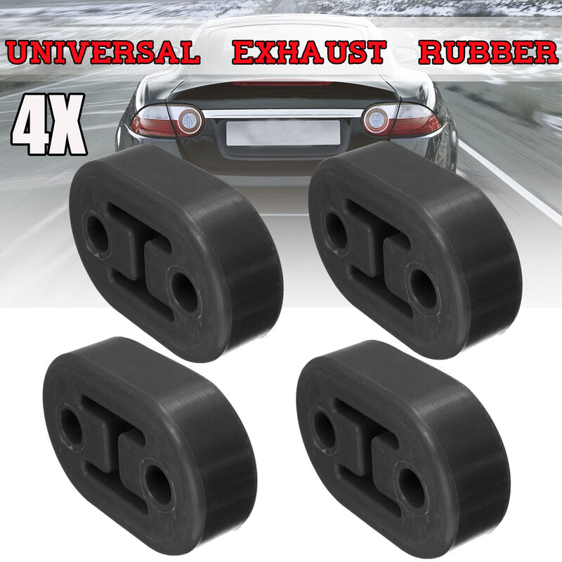 4x Universal Car Rubber Exhaust Tail Pipe Mount Bracket Hanger Insulator  Black