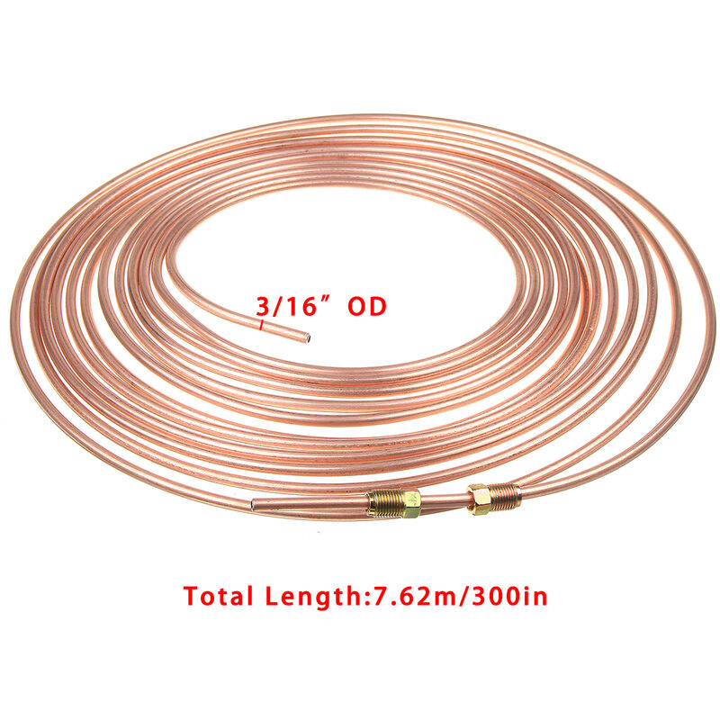 Copper Steel Nickel Kunifer Brake Line Pipe 25ft Roll 3/16