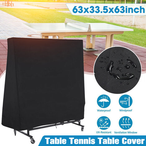 Outdoor Ping Pong Table Cover 210D Heavy-Duty Waterproof Table Tennis Cover Table Cover with Drawstring Repellent UV Protection 
