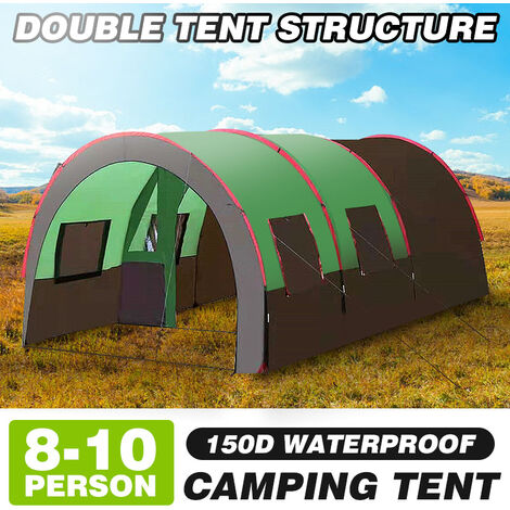 Large Group & Tanche Festival Family Camping Tunnel Tent Outdoor For 10 People