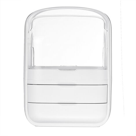 1PCS Makeup Organizer Modern Cosmetics Storage Box Waterproof Jewelry Holder Display 30x20x40cm White