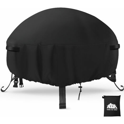 Fire Pit Cover Outdoor Garden Patio Waterproof UV Firepit Protector W/ Bag