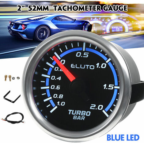 52mm Car Tacho Gauge 0-8000RPM Tachometer Blue LED Display
