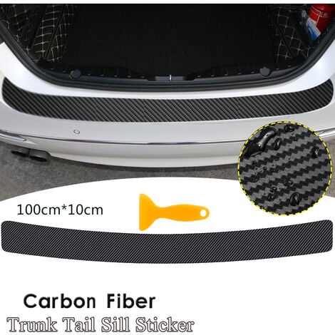 Car SUV Protection Strip Rear Bumper Anti-collision Rubber Strip For Car  Carbon Fiber Trunk Mat Tail Door Trim Strip Rear Guard